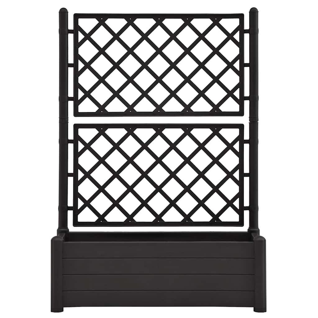 vidaXL حوض حديقة مع تعريشة 100×43×142 سم PP انتراسيت