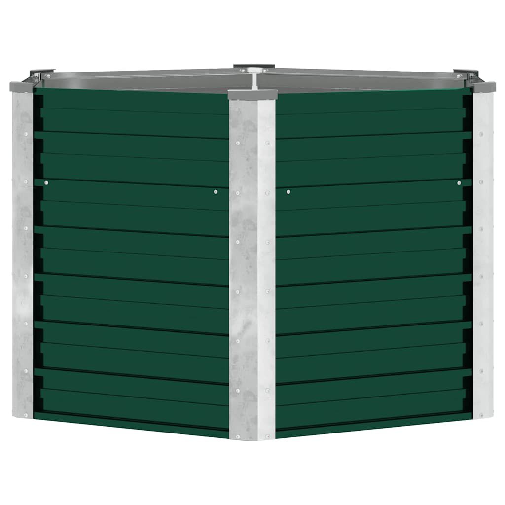 vidaXL حوض حديقة مرتفع فولاذ مجلفن 129×129×77 سم أخضر