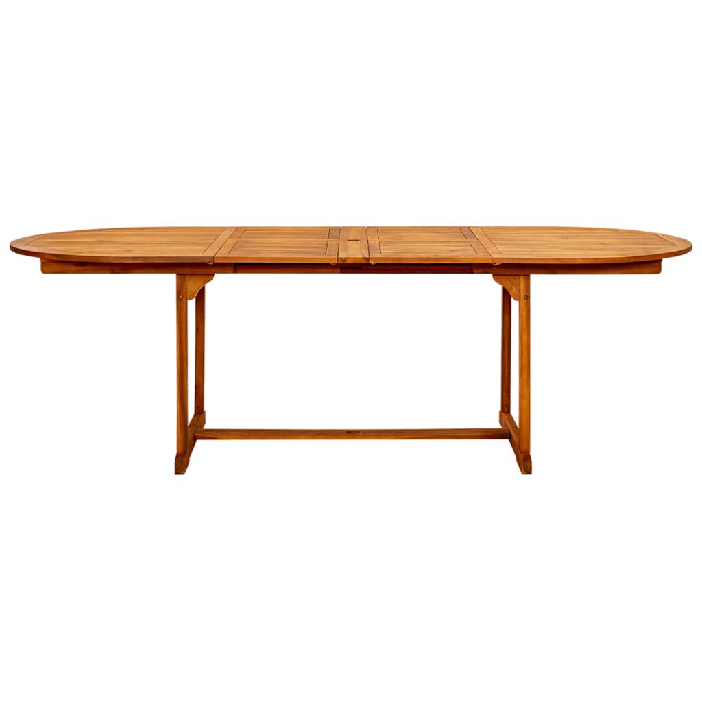 vidaXL طاولة سفرة حديقة (160-240)×100×75 سم خشب أكاسيا صلب