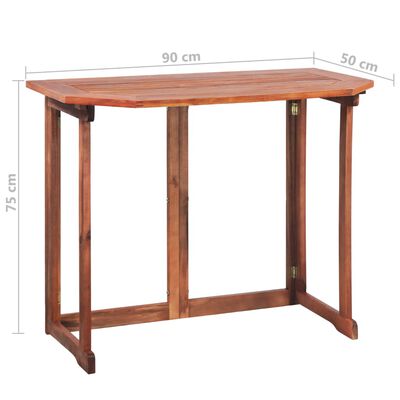 vidaXL طاولة بيسترو 90×50×75 سم خشب سنط صلب