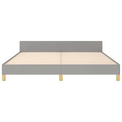 vidaXL إطار سرير مع ظهر سرير رمادي فاتح 180×200 سم قماش