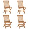 vidaXL طقم سفرة خارجي قابل للطي 5 قطع خشب ساج صلب