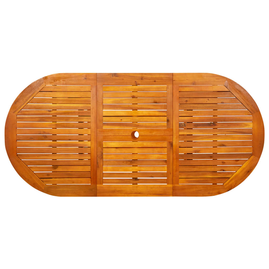 vidaXL طاولة سفرة حديقة (120-170)×80×74 سم خشب أكاسيا صلب