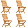 vidaXL كراسي حديقة قابلة للطي 4 ق 47x63x90 سم خشب ساج صلب