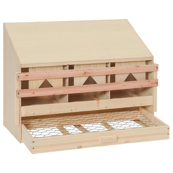 vidaXL عش دجاج 3 حجرات 54x33x72 سم خشب صنوبر صلب