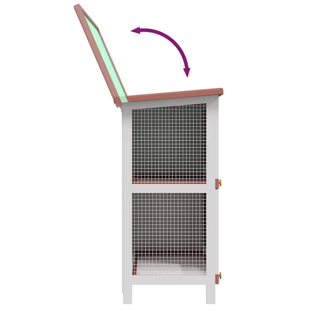 vidaXL قفص أرانب خارجي 4 أبواب خشب بني