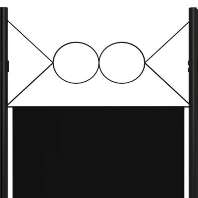 vidaXL مقسم غرفة ذو 6 ألواح أسود 240×180 سم