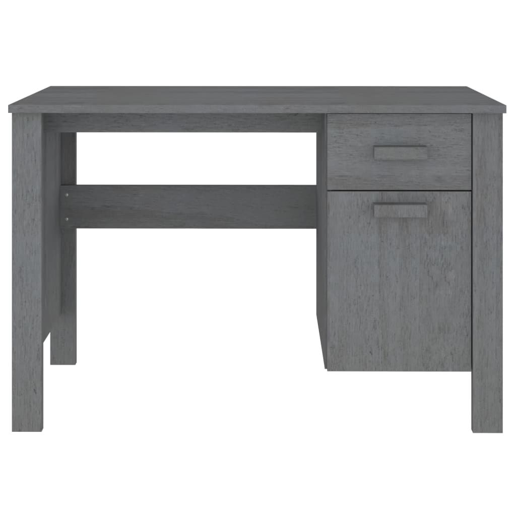 vidaXL مكتب رمادي داكن 113×50×75 سم خشب صنوبر صلب