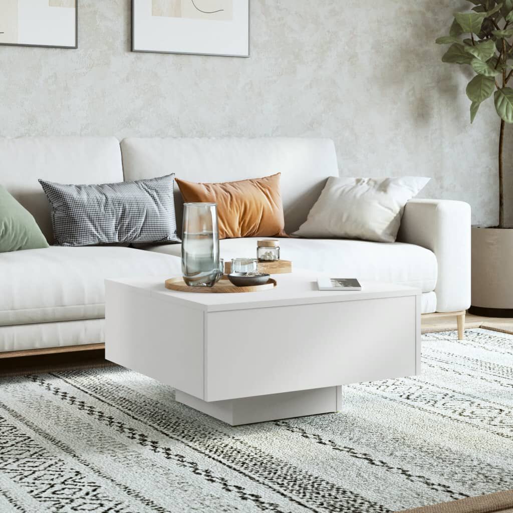 vidaXL طاولة قهوة أبيض 60×60×31.5 سم خشب صناعي