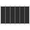 vidaXL مقسم غرفة 6-ألواح أسود 300&times;200 سم قماش