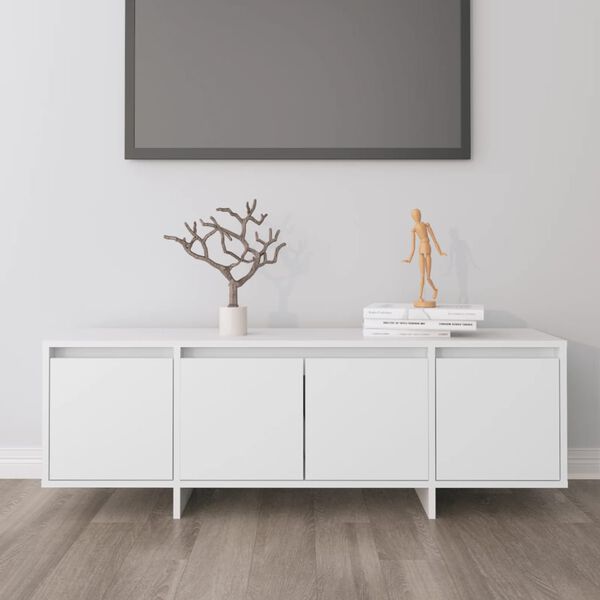 vidaXL خزانة تلفزيون أبيض 120×30×40.5 سم خشب صناعي