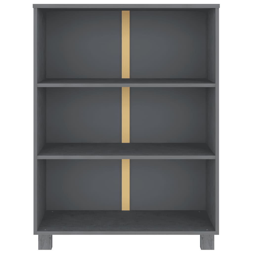 vidaXL خزانة كتب رمادي داكن 85×35×112 سم خشب صنوبر صلب