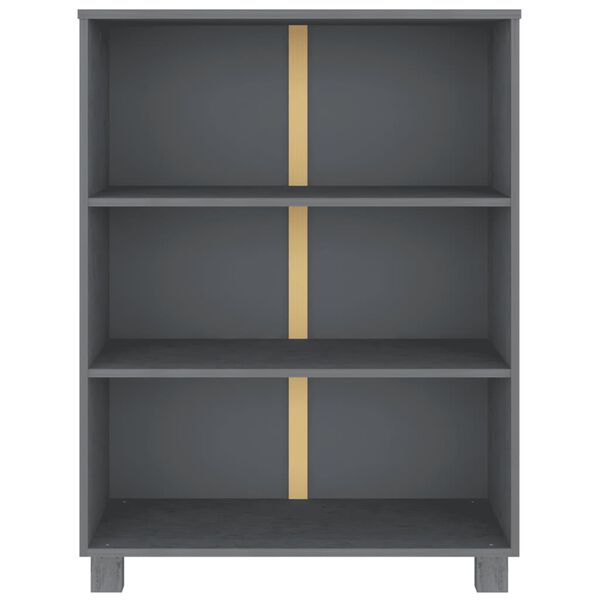 vidaXL خزانة كتب رمادي داكن 85×35×112 سم خشب صنوبر صلب