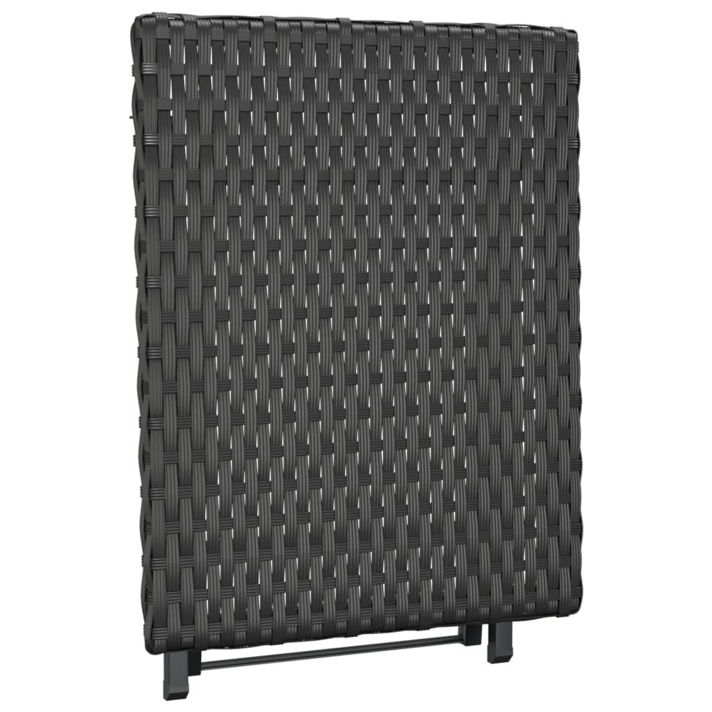 vidaXL طاولة قابلة للثني لون أسود 45×35×32 سم بولي روطان