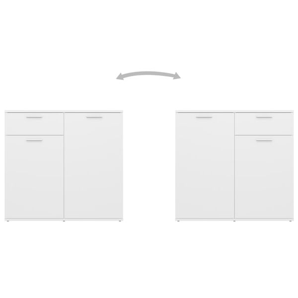 vidaXL خزانة جانبية أبيض 160×36×75 سم خشب صناعي