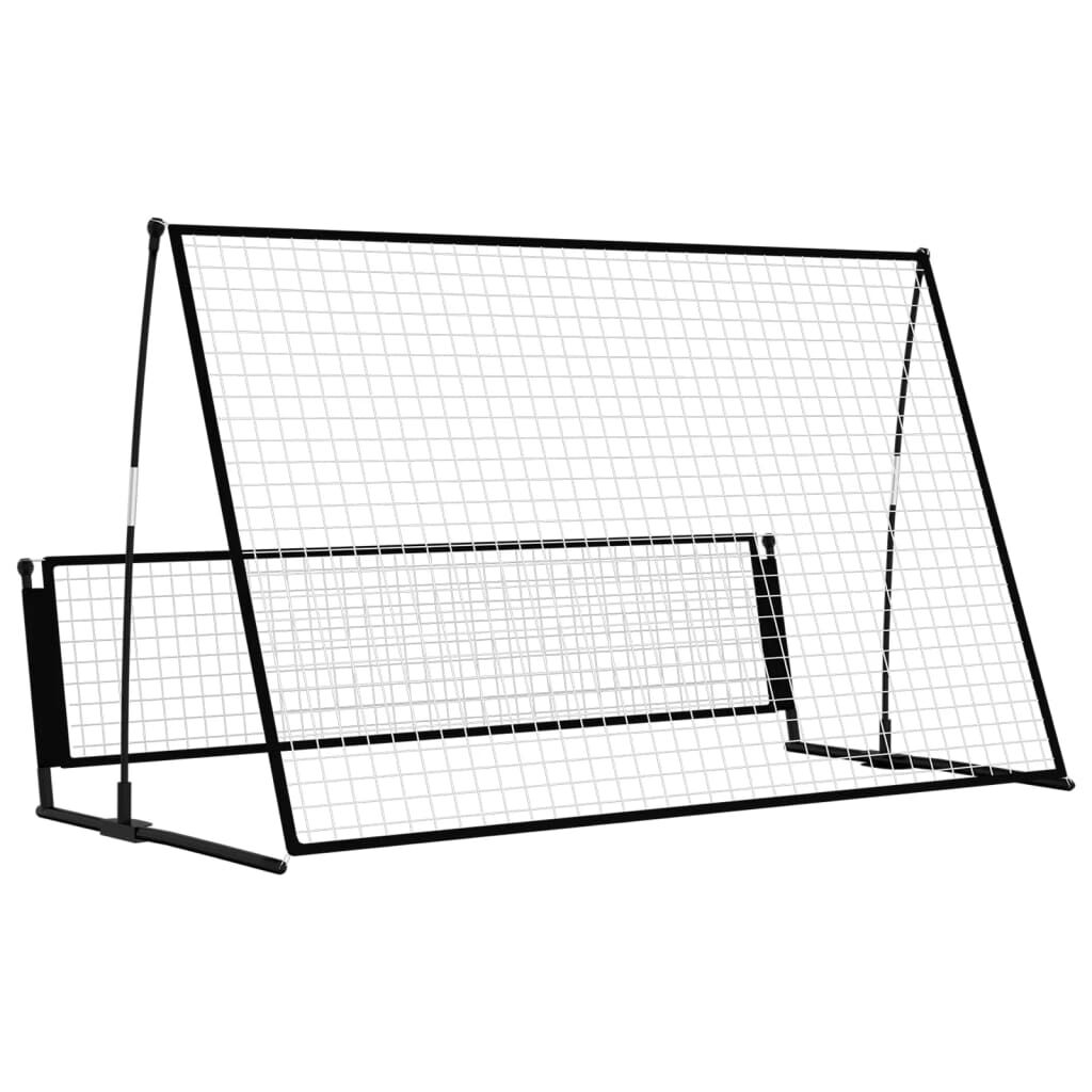 vidaXL مرمى وشبكة ارتداد كرة قدم 2 في 1 | 120x104x202 سم فولاذ