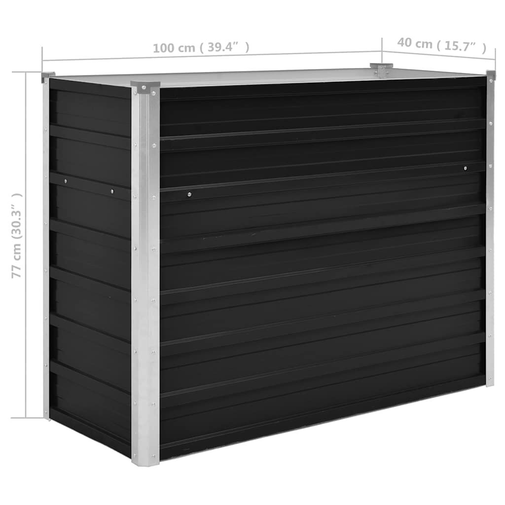 vidaXL حوض حديقة مرتفع أنثراسيت 100×40×77 سم فولاذ مجلفن
