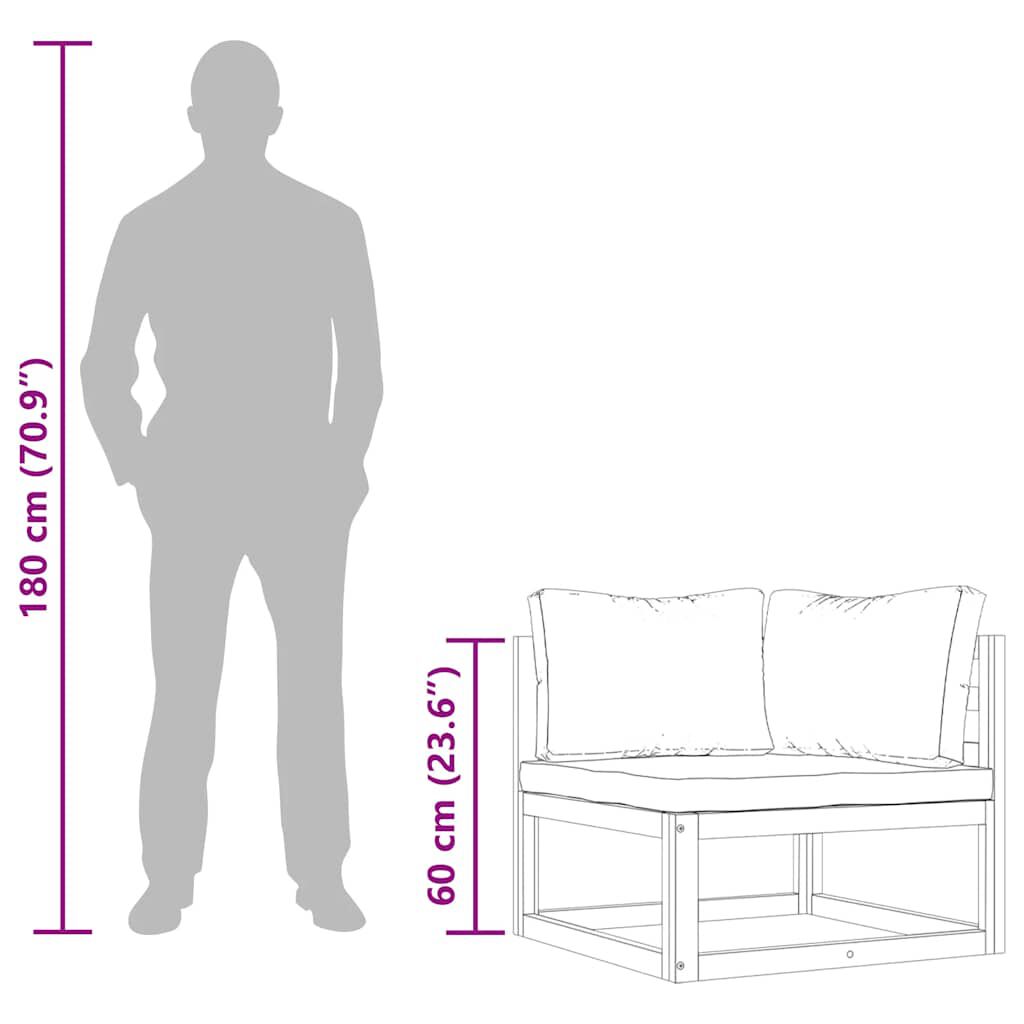 vidaXL أرائك ركنية مقطعية 2 ق مع وسائد أبيض كريمي