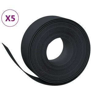 vidaXL سياجات حديقة 5 قطع لون أسود 10 م 20 سم بولي إيثيلين