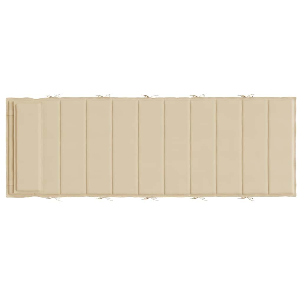 vidaXL وسادة كرسي تشمس لون بيج 180×60×3 سم قماش أوكسفورد