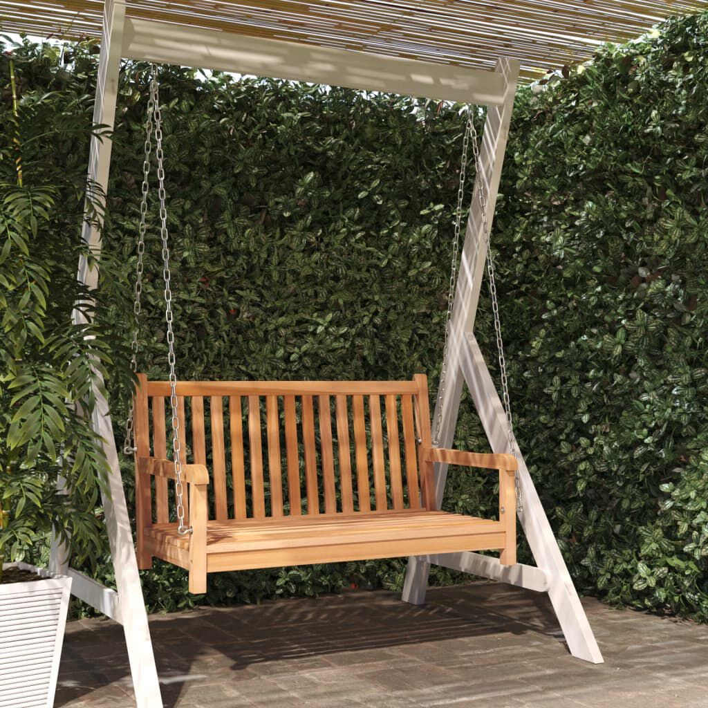 vidaXL بنش متأرجح خشب ساج صلب 114×60×64 سم