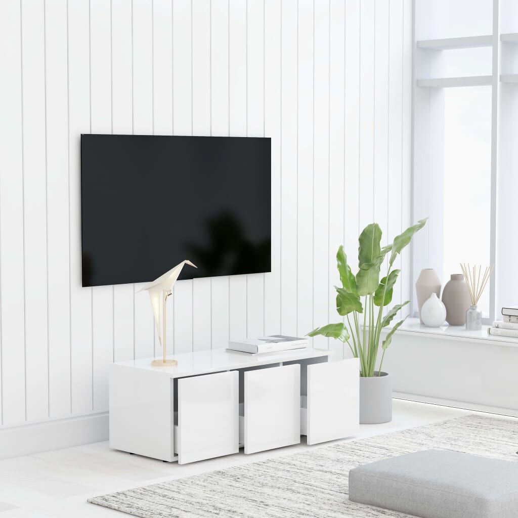 vidaXL خزانة تلفزيون لون أبيض 80×34×30 سم خشب صناعي