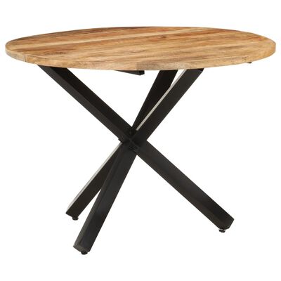vidaXL طاولة سفرة دائرية 100×100×75 سم خشب مانجو خشن