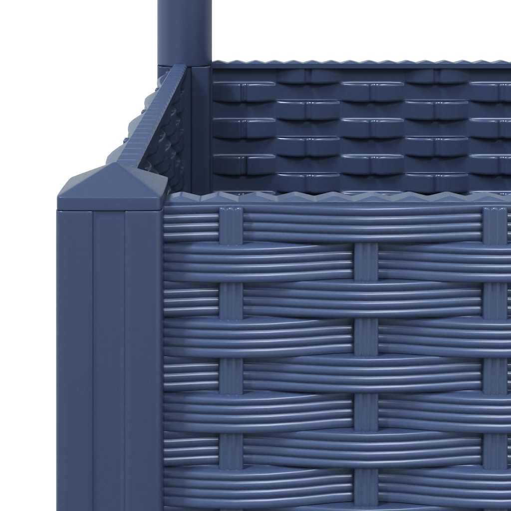vidaXL حوض حديقة مع تعريشة أزرق رمادي 40×40×136 سم PP