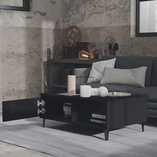 vidaXL طاولة قهوة أسود 90×60×35 سم خشب صناعي
