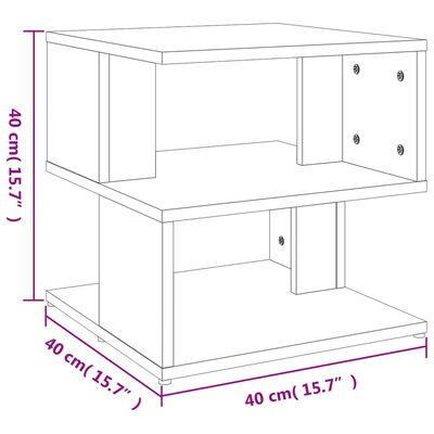 vidaXL طاولة جانبية رمادي أسمنتي 40×40×40 سم خشب صناعي