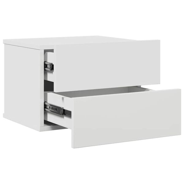 vidaXL خزانة جانب السرير لون أبيض 40×30×30 سم خشب صناعي