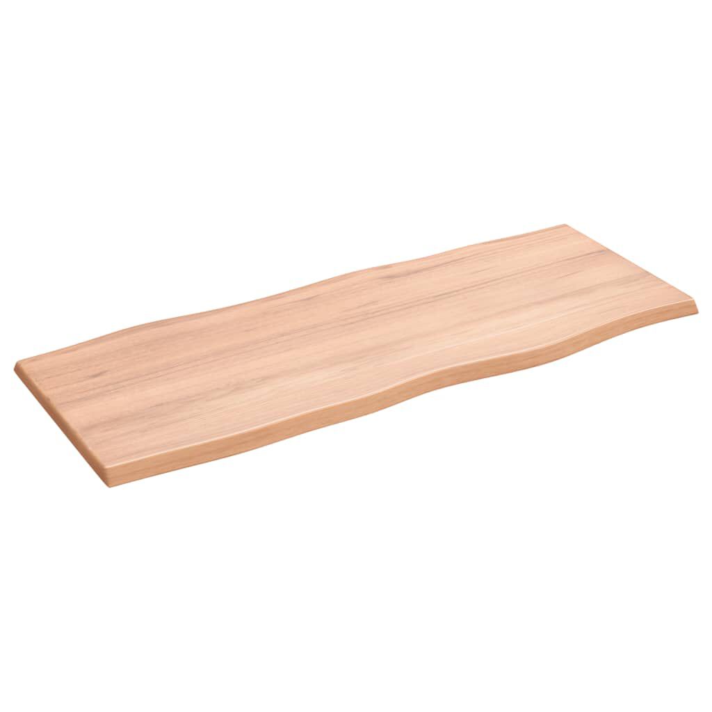 vidaXL سطح طاولة بني فاتح 2x40x100 سم خشب صنوبر صلب معالج وحواف خام