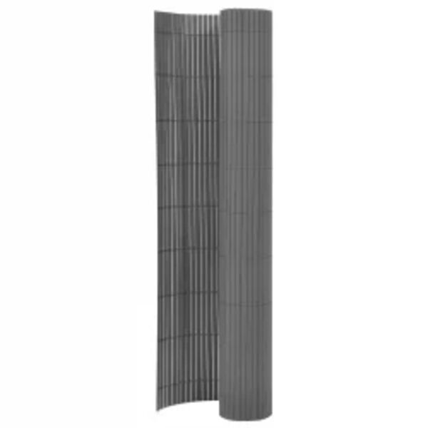 vidaXL سياج حديقة ذو وجهين 90×400 سم رمادي