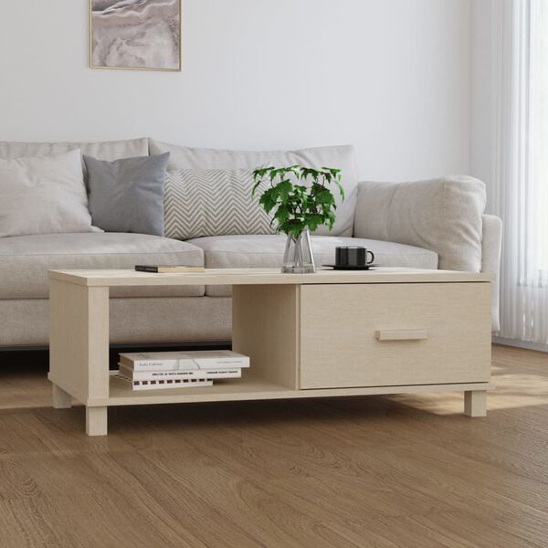 vidaXL طاولة قهوة بني عسلي 100×55×35 سم خشب صنوبر صلب