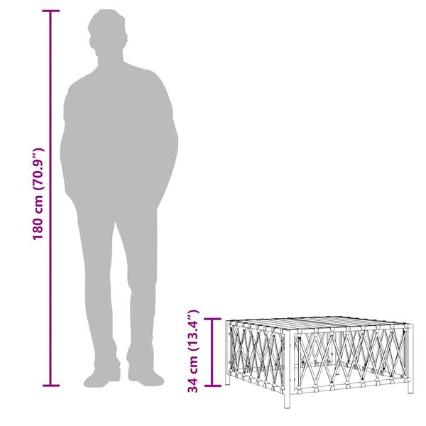vidaXL طاولة حديقة لون أنثراسيت 34x70x70 سم خامة منسوجة