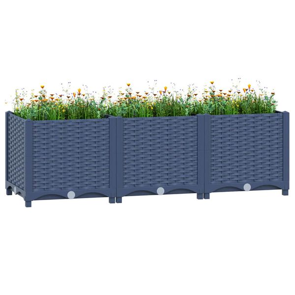 vidaXL حوض زراعي مرتفع 120×40×38 سم بولي بروبيلين