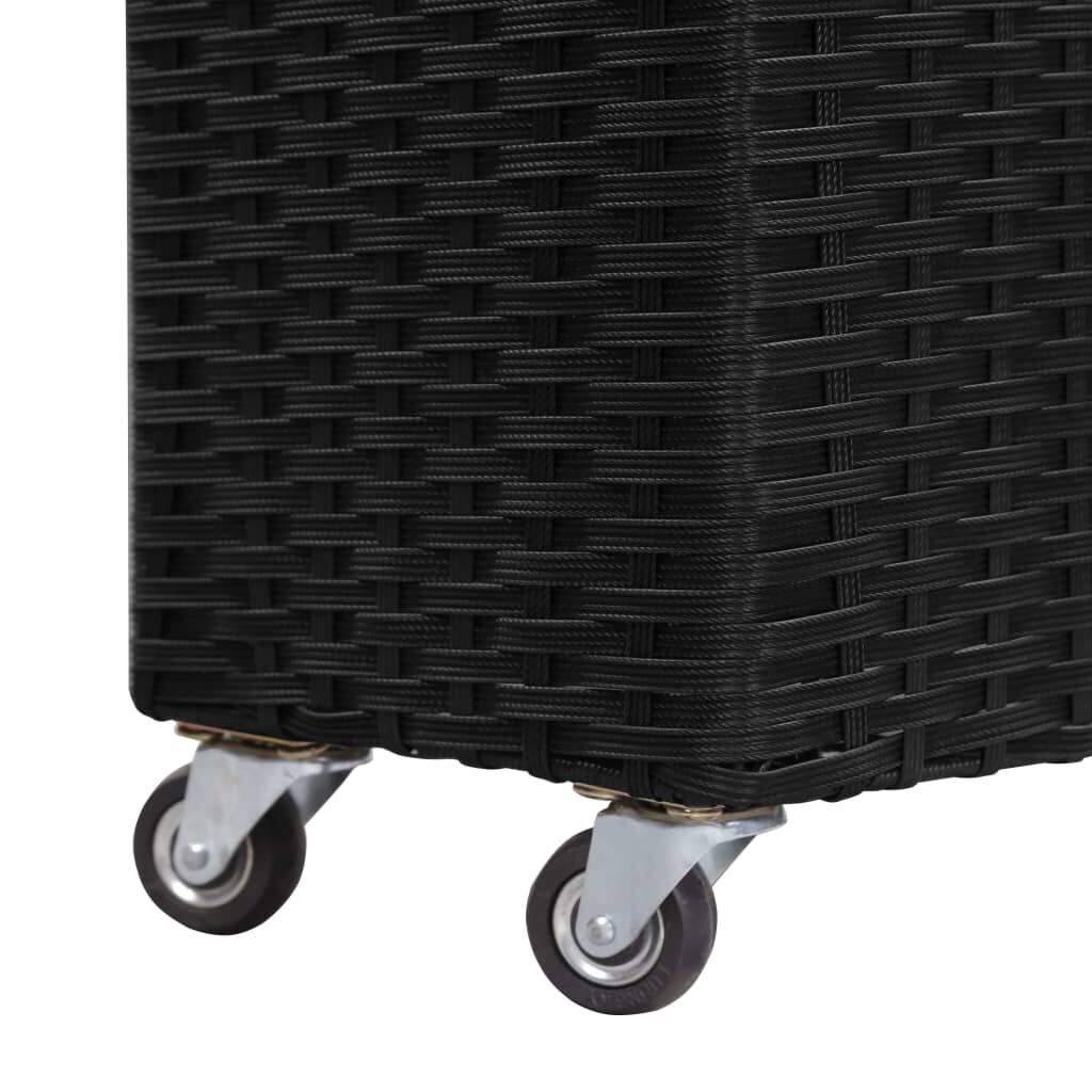 vidaXL حوض زراعي مرتفع مع 4 أصص 80×22×79 بولي روطان أسود