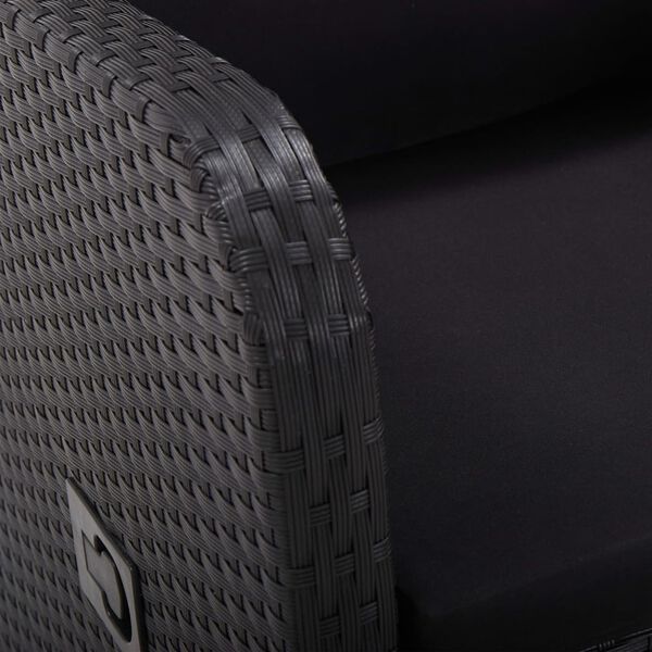 3 قطع طقم بيسترو مع وسائد بولي روطان أسود vidaXL