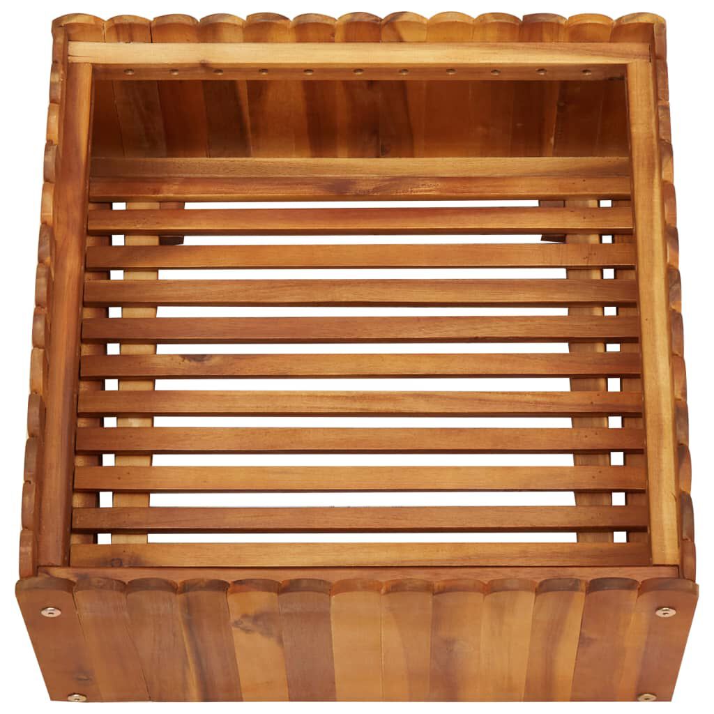 vidaXL حوض حديقة مرتفع 50×50×25 سم خشب أكاسيا صلب