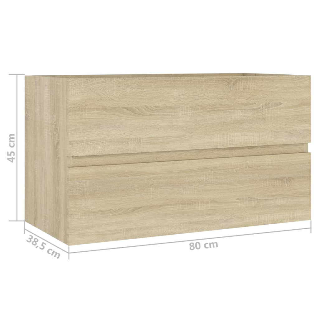 vidaXL خزانة حوض سونوما أوك 80×38.5×45 سم خشب صناعي