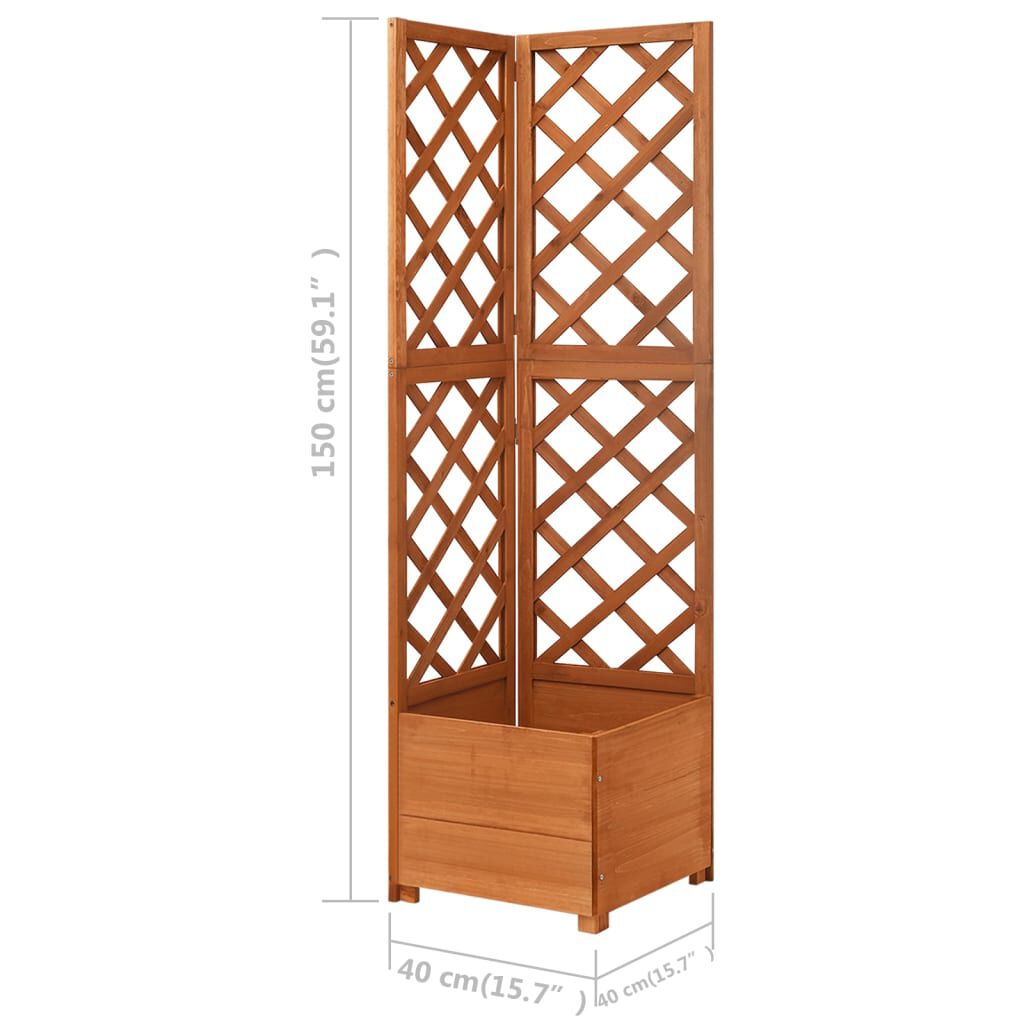 vidaXL حوض تعريشة ركني 40×40×150 سم خشب تنوب صلب