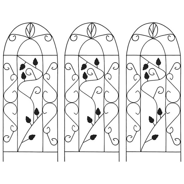 vidaXL حامل تسلق نباتات 3 ق أسود 40&times;100 سم حديد