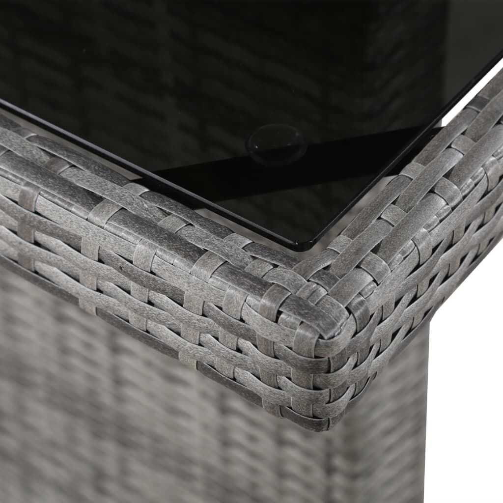 vidaXL طاولة حديقة 240×90×74 سم بولي روطان وزجاج