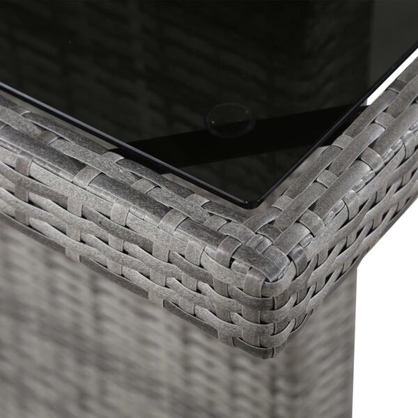vidaXL طاولة حديقة 240×90×74 سم بولي روطان وزجاج