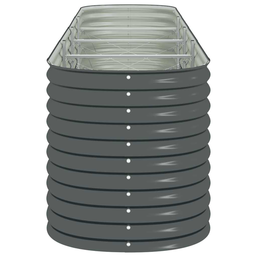 vidaXL حوض حديقة مرتفع 400×80×81 سم فولاذ مجلفن رمادي