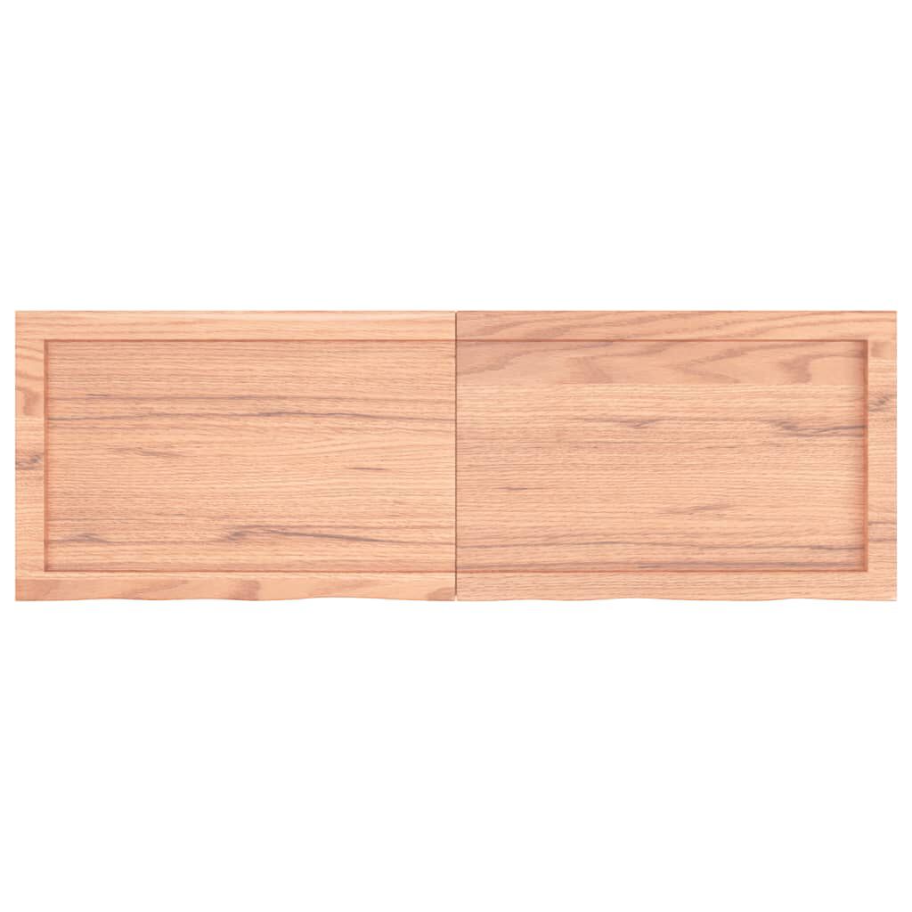 vidaXL سطح طاولة كاونتر حمام بني فاتح 120*40*(2-4) سم خشب صلب معالج