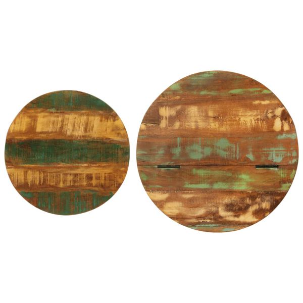 vidaXL طقم طاولة قهوة 2ق أسود خشب مستصلح صلب