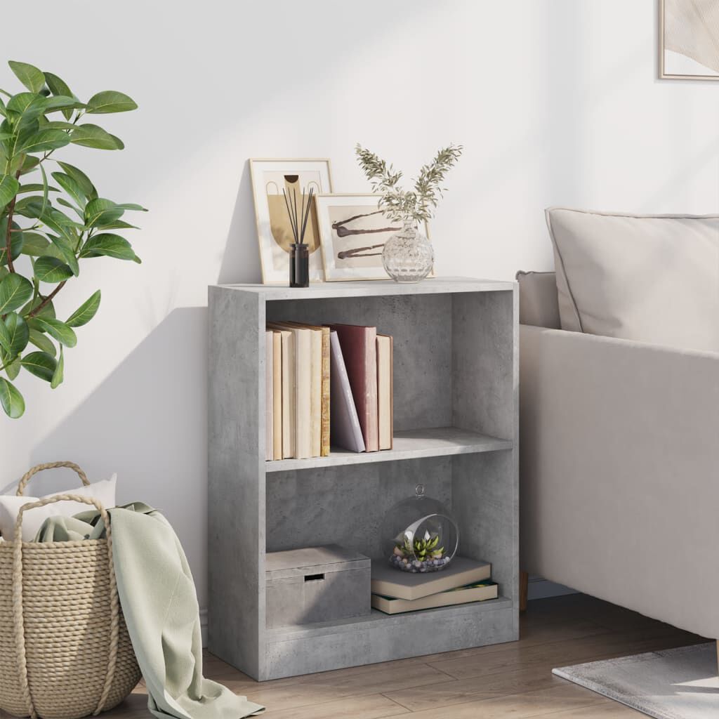 vidaXL رف كتب رمادي 60×24×76 سم خشب صناعي