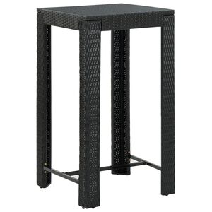 vidaXL طاولة بار للحديقة أسود 60.5&times;60.5&times;110.5 سم بولي روطان