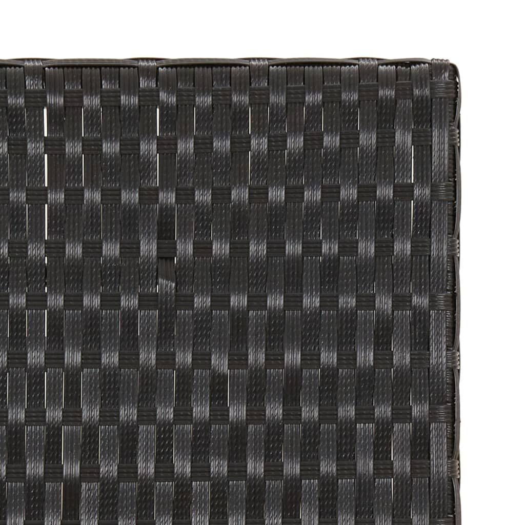 vidaXL طاولة قابلة للثني لون أسود 45×35×32 سم بولي روطان